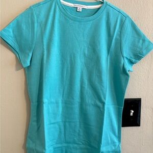 Isaac Mizrahi Women's Turquoise T-Shirt